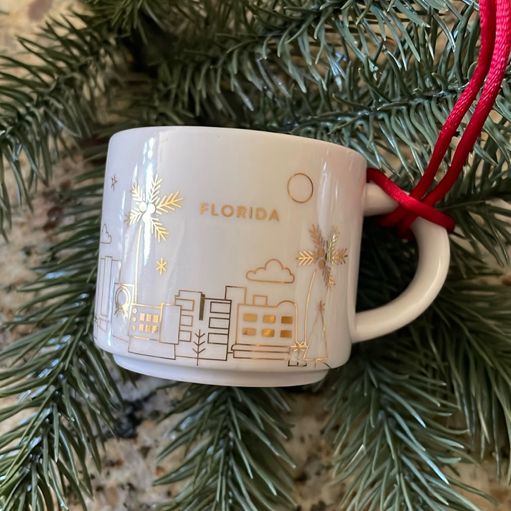 Starbucks Ceramic You Are Here Collection Christmas Tree Ornament